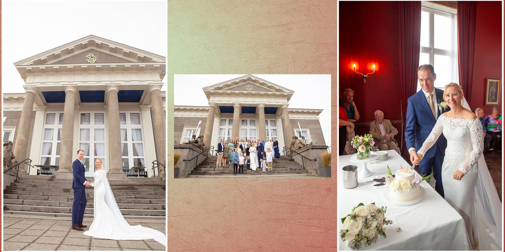 Voorbeeld fotopagina trouwalbum trouwfotografie bruiloft Paviljoen de Witte Scheveningen